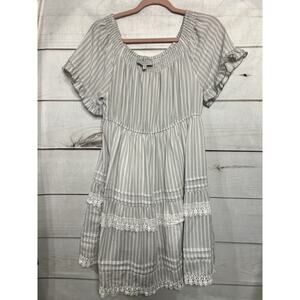 EUC Hayden Los Angeles Dress Grey White Off Shoulder